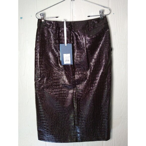 Rachel Comey x Target Women's 4 Brown Faux Leather Textured Pencil Skirt NWT - Picture 3 of 10